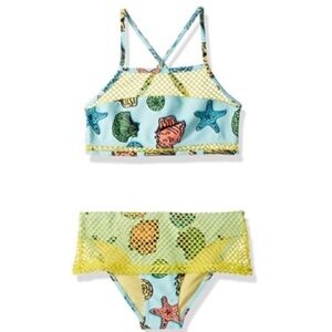 VIGOSS Kids Sea Shells Two Piece Swimsuit 7/8.